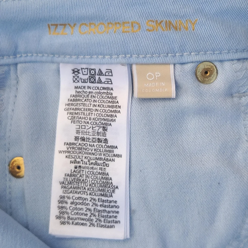 Michael Kors Izzy Cropped Skinny Jeans In a Sky Blue Hue Size 0P